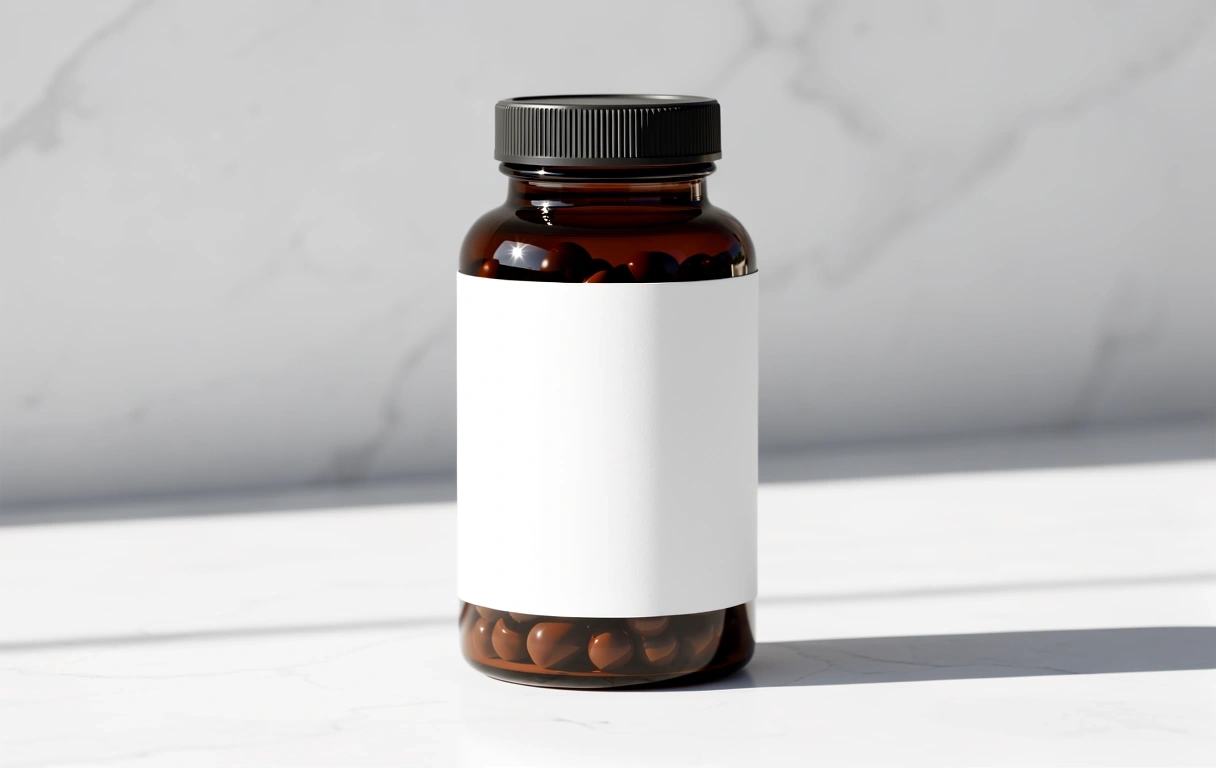 Natural energy supplement bottle